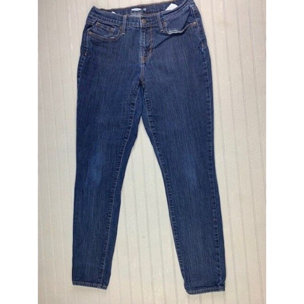 Old Navy Size 4 Womens Ankle Jeans Curvy Skinny Stretch Mid Rise Dark Wash